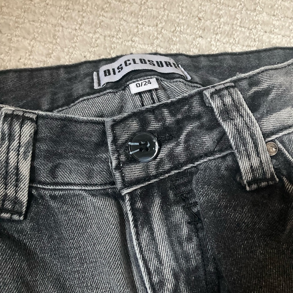 Grunge Disclosure Fly With Me Wide Lef Low Rise Printed Jeans - Picture 5 of 5